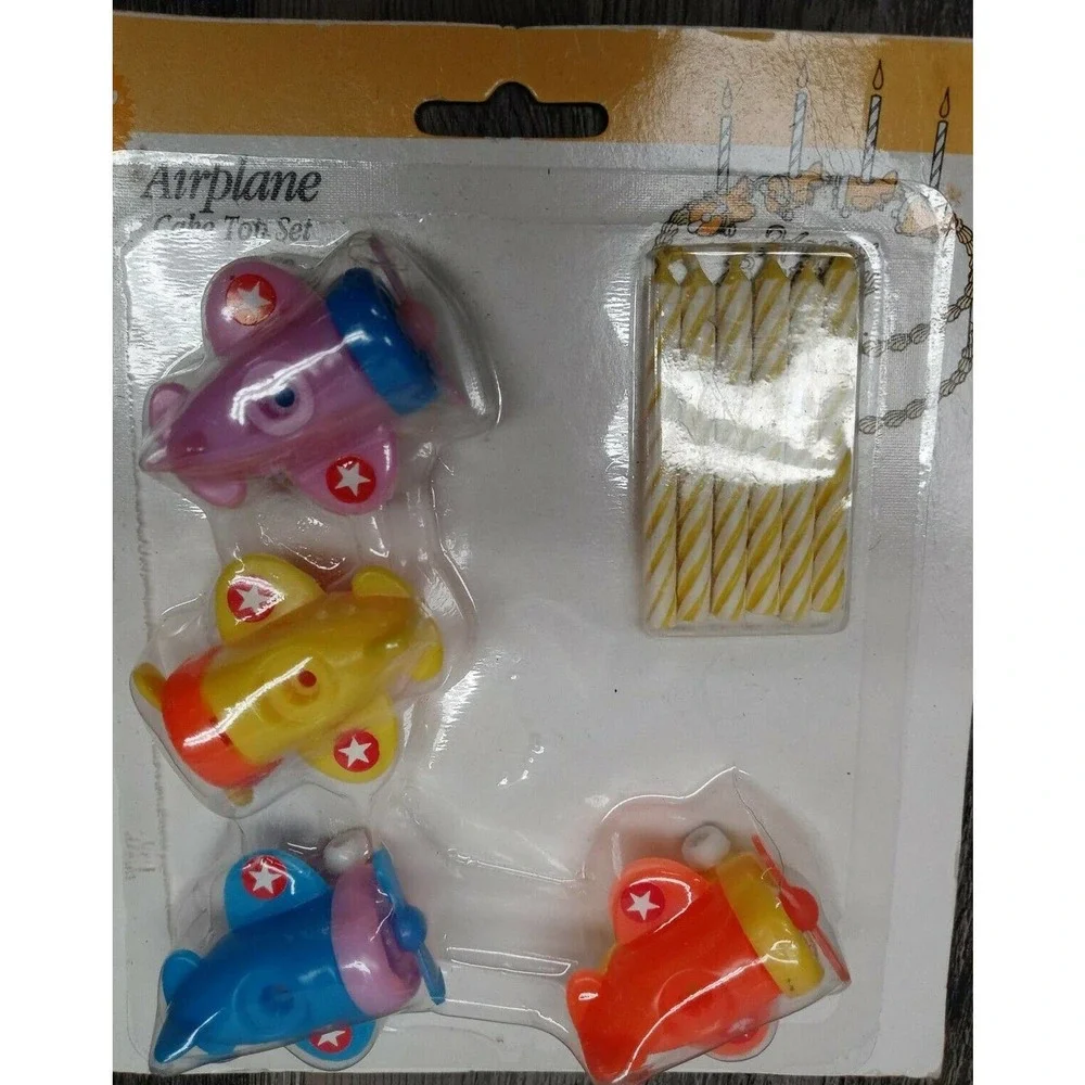 RARE Vintage Airplane Cake Top Set 1991 Wilton Child Birthday Decorate Cake